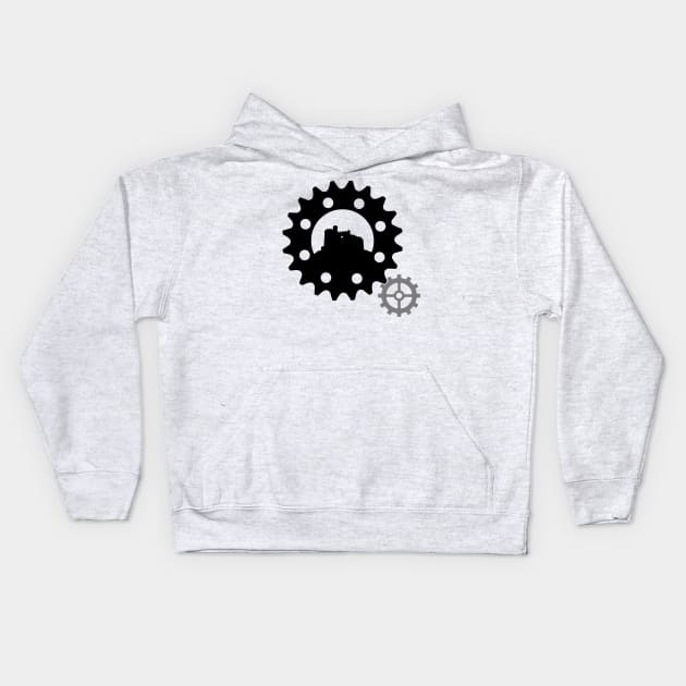 Steam Punk 'The Builders' Cog and Castle Design Kids Hoodie by PitstopHead